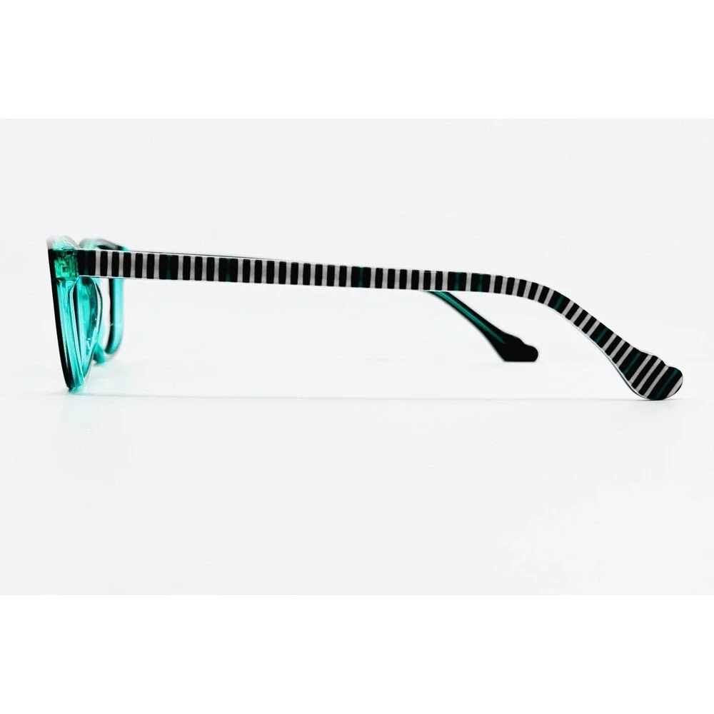 Hello Kitty Eyeglasses Girls Black Teal Striped HK68 BLK 49-15-130